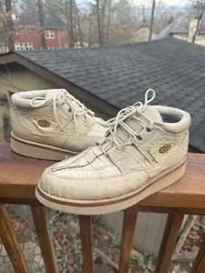 Max Leather Genuine Ostrich/ Crocodile Ankle Boots Men's 9 M USA Made - Picture 1 of 13