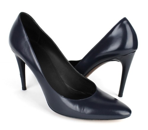 Balenciaga décolleté blu navy in pelle con punta a mandorla taglia 38 5 $695