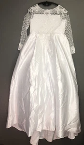 Embroidered Holy Communion Wedding Flower Girl Dress Gown  Size 10 Kids NEW - Picture 1 of 11