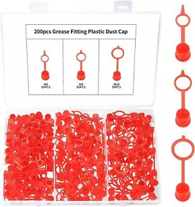 Protective Cover for Grease Nipple Dust Caps Red, 200 Pcs M6 M8 M10 Grease Cap - Picture 1 of 8