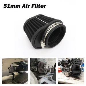 Kit de filtro de aire de cono de cápsula negro de 2 pulgadas 51 mm para motocicleta scooter filtros de alto flujo - Imagen 1 de 7
