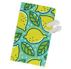Yellow Lemons MICROFIBRE BEACH TOWEL Designer Turquoise