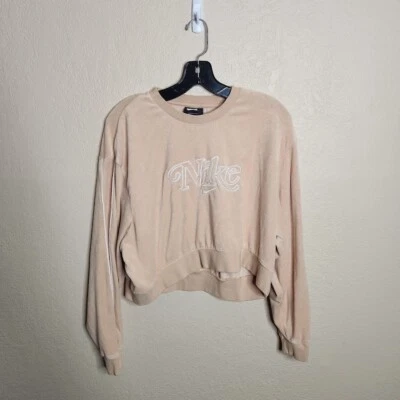 Nike Sudadera Terciopelo Para Mujer Pequeña Algodón Melocotón Hechizo Recortado Pullover Foto 1 de 4