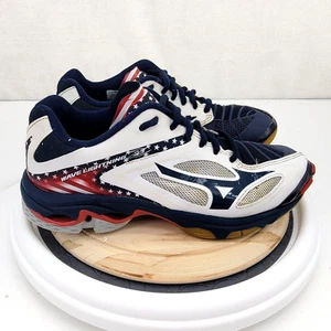 Mizuno Womens Sz 6 Wave Lightning Z3 430228 OUOU Red White Blue Running Shoes - Picture 1 of 10