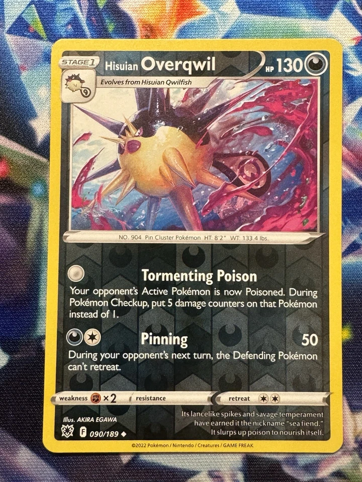 Pokémon TCG Hisuian Overqwil 090/189 Swsh10: Astral Radiance Reverse Holo - Image 1 of 1