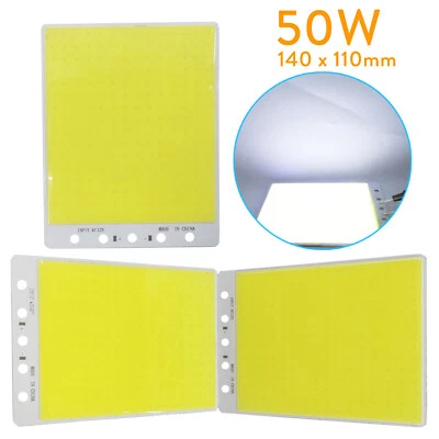 LED COB Flip Chip 50W 110x140mm Square Panel Lamp Bulb DC 12V For Car Light DIY - Image 1 of 4