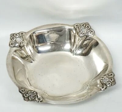Cuenco grande de plata esterlina bellota patrón danés real internacional D2292 Foto 1 de 4