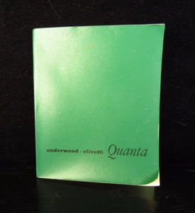 Vintage Underwood Olivetti Quanta Adding Machine Instruction Manual - Picture 1 of 8