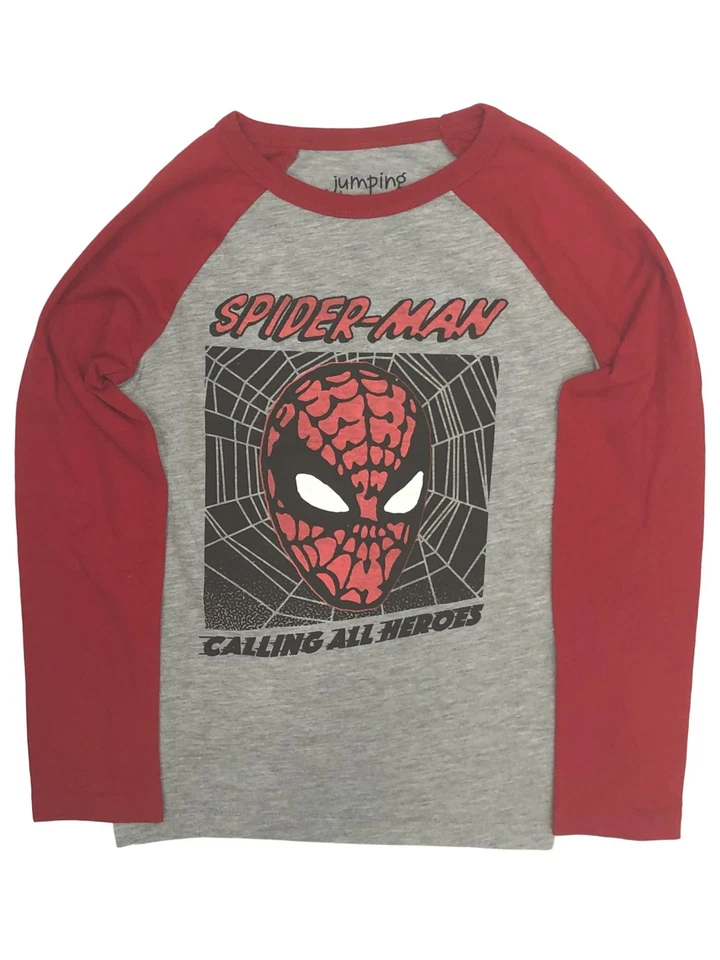 Spider-Man Boys Gray & Red Long Sleeve Calling All Heroes Tee Shirt - Image 1 of 1