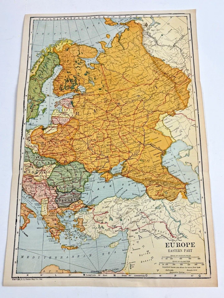 Mapa de Suecia de los antiguos Estados Balcánicos 1921 Mar Negro Rusia Polonia Rumania Finlandia Foto 1 de 4
