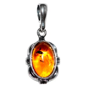 1,74 g auténtico colgante de plata esterlina 925 ámbar báltico NS-A540 - Imagen 1 de 1