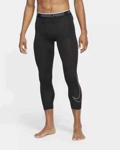 Nike Pro Dri-FIT 3/4 Men's Training Tights Black/White DD1919 010 - Picture 1 of 5