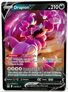 DRAPION V Rare Holo Sword Shield Lost Origin 118/196 Pokemon - Picture 1 of 2