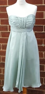 Debenhams Debut Damen Trägerlos Blassgrün Polyester Knielang Kleid UK 10 - Bild 1 von 7