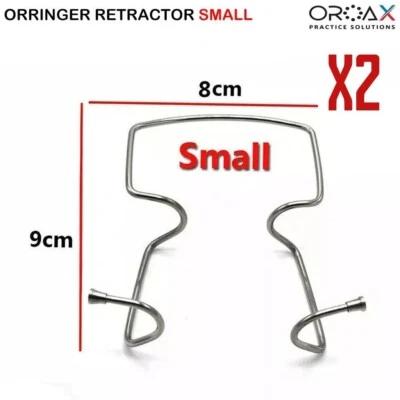 2X RETRACTOR BUCAL ORRINGER PEQUEÑO Retractor dental de labios y mejillas de acero inoxidable Foto 1 de 3