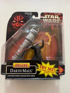 Star Wars Episode I Deluxe DARTH MAUL w/Swinging Lightsaber (1998 Hasbro) - Picture 1 of 2