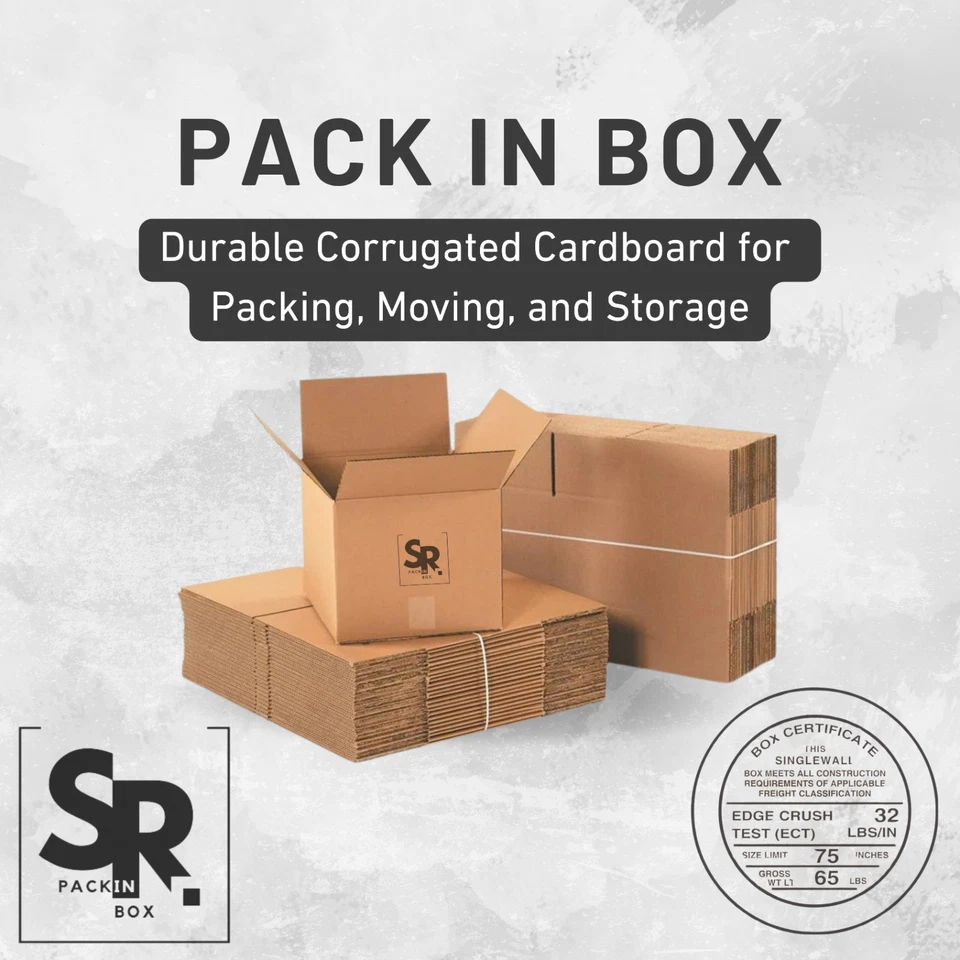 SR Shipping Boxes – SMALL - 11"L x 9"W x 3"H (25-Pack) Durable Corrugated Boxes - Image 1 of 4