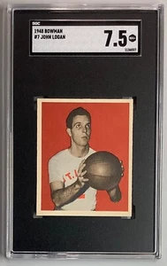 1948 Bowman Basketball #7 John Logan, SGC 7.5 NM+ (St Louis Bombers) Rookie Card - Bild 1 von 2
