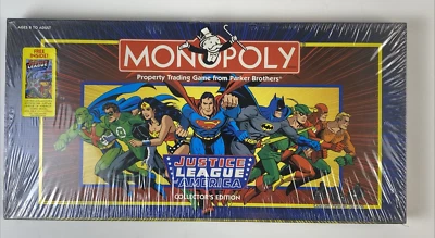 Monopoly DC Justice League of America Collector's Edition Board Game Sealed 1999 - Image 1 of 4
