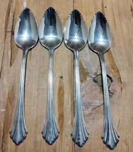 Oneida Rembrandt Distinction Deluxe HH Stainless Steel Fruit Spoons Lot Of 4 - Picture 1 of 4