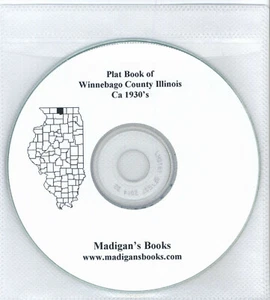 Winnebago Co Illinois IL 1930's Atlas plat book genealogy history land owners CD - Picture 1 of 1