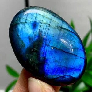 43G Natural blue labradorite stone palmstone specimen mineral healing - Picture 1 of 24