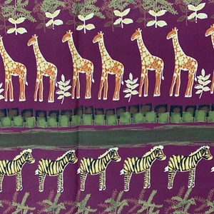 New African Hi Fashion Fabrics 5 yds MuuMuu Kaftan Giraffes Zebras Poly Rayon - Picture 1 of 11