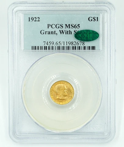 1922 PCGS & CAC MS65 Grant With Star Gold Dollar Cover