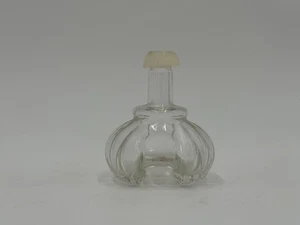 Vintage Klarglas Tintenfass Flasche gerippt Wirbelboden antik Apothekerglas - Bild 1 von 11