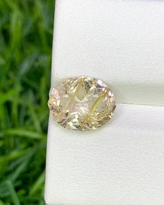 Natural Golden Rutile Quartz 2.31 Carat 10.7x8.6 MM Fancy Shape Faceted Gem - Picture 1 of 7