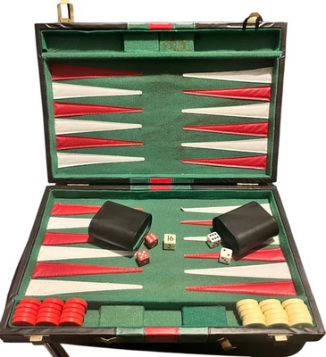 Vintage Backgammon Set, Complete - Image 1 of 3