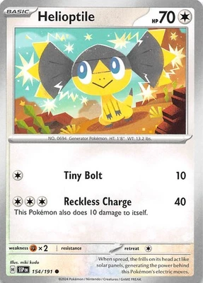 Helioptile 154/191 SV08: Surging Sparks Pokemon 011363 - Image 1 of 2