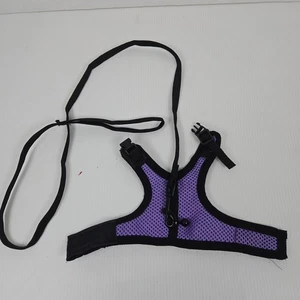 Rabbit/Guinea Pig Harness and Leash  Purple Black Adjustable Comfort Soft Mesh - Bild 1 von 4
