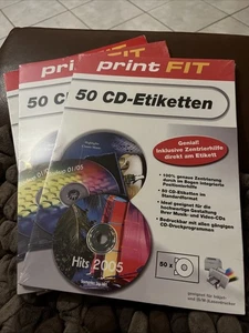 CD Etiketten, Print Fit CD/DVD Etiketten 100 Stück + 18 lose - Bild 1 von 2