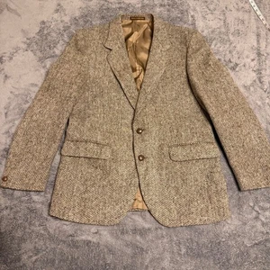 Blazer Dunn & Co Harris Tweed Para Hombres Marrón Tostado Lana Espiga 44 R - Imagen 1 de 7