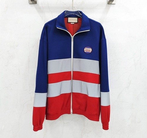 Giacca Gucci tecnica con zip e logo a righe 138828212