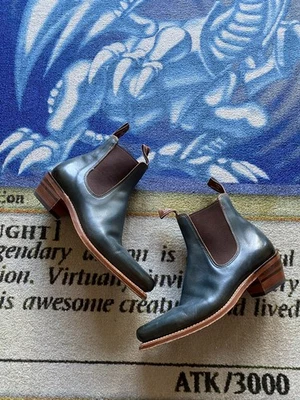 Botas Chelsea RM WILLIAMS Chinchilla Dama Año Cuero Azul Para Mujer Talla 5.5 D Foto 1 de 4