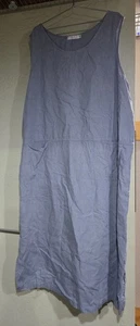 Vestido de lino azul suelto corte vintage para mujer 3X hecho en EE. UU. - Imagen 1 de 7