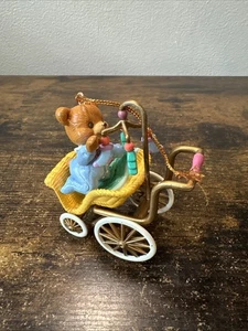 Vintage Christmas ornament baby in his stroller Luster frames 1994 - Picture 1 of 8