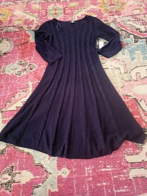 NEW NWT Womens knit Sweater dress long sleeve Nine West Indigo blue winter warm - image 1 of 4