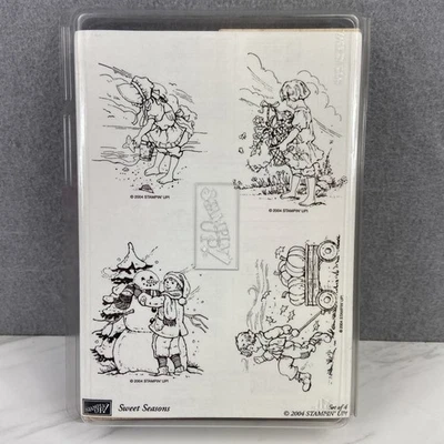 Stampin Up "Sweet Seasons" Desmontado Verão Primavera Outono Inverno 4 Selos 2004 NOVO - Imagem 1 de 3