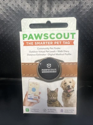 Pawscout Smarter Pet Tag Comunidad Buscador de Mascotas Se Conecta al Teléfono Perro, Gato Sellado Foto 1 de 3