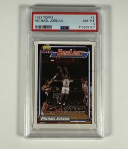 1992 Topps #3 Michael Jordan Chicago Bulls PSA 8 NM-MT HOF GOAT Highlight - Picture 1 of 4
