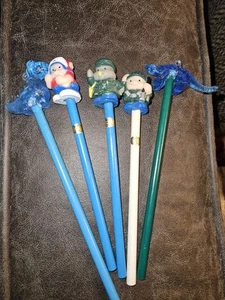 Vintage Novelty Pencils w/ Toppers Variety LOT 80s 90s Kids - Picture 1 of 11