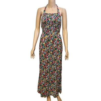 Mono Urban Outfitters Lola Pierna Ancha Pequeño Floral Calado Halter Colorido Foto 1 de 4