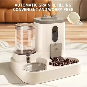 Set Di Distributori Automatici Di Cibo E Acqua per Gatti 2 in 1 Distributore Di - Zdjęcie 1 z 5