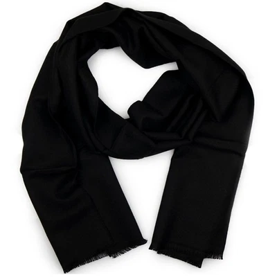 Sciarpa uomo nera invernale a spina di pesce da ragazzo pashmina calda morbida - Immagine 1 di 2