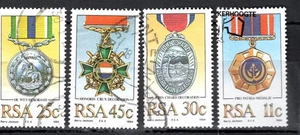 STAMPS SOUTH AFRICA- Military decorations, set of 4,  1984-# - Picture 1 of 1