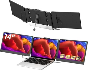 14’’ Triple Laptop Screen Extender, 1080P FHD Portable Dual Monitor for Lapto... - Picture 1 of 9