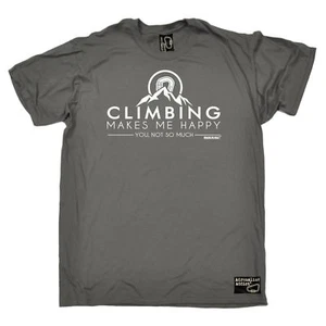 Climbing Climbing Makes me Happy bouldering funny Birthday sports T-SHIRT - Foto 1 di 33